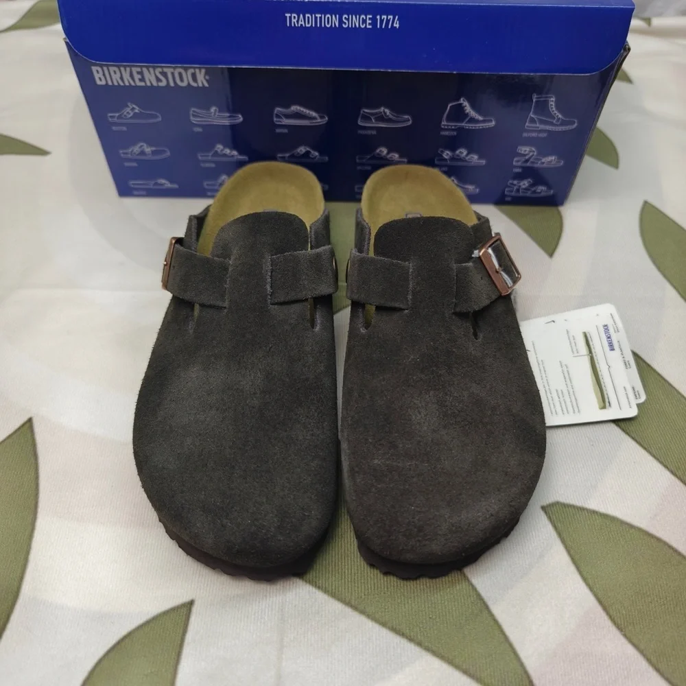 Birkenstock Boston narrow | Cork footbed and suede upper - Picture 1 of 4